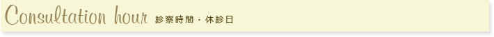 診察時間・休診日